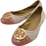 トリーバーチ TORY BURCH ロゴプレートフラットシューズ 63176 ピンク レザー レディース その他靴
