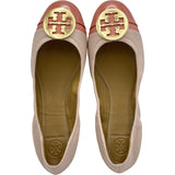 トリーバーチ TORY BURCH ロゴプレートフラットシューズ 63176 ピンク レザー レディース その他靴