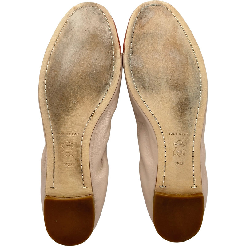 トリーバーチ TORY BURCH ロゴプレートフラットシューズ 63176 ピンク