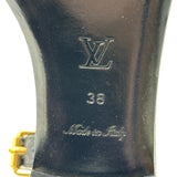 ルイ・ヴィトン LOUIS VUITTON モノグラムフラワーフラットサンダル MA1106 ブラック レザー レディース サンダル