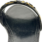 ルイ・ヴィトン LOUIS VUITTON モノグラムフラワーフラットサンダル MA1106 ブラック レザー レディース サンダル