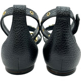 ルイ・ヴィトン LOUIS VUITTON モノグラムフラワーフラットサンダル MA1106 ブラック レザー レディース サンダル