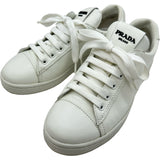 プラダ PRADA ロゴローカットスニーカー 2EG400 ホワイト レザー レディース スニーカー