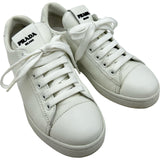 プラダ PRADA ロゴローカットスニーカー 2EG400 ホワイト レザー レディース スニーカー