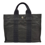 エルメス HERMES エールラインPM グレー ナイロンキャンバス レディース トートバッグ