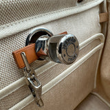 エルメス HERMES エールバッグMM □E刻 エクリュ/ゴールド シルバー金具 トワル/レザー レディース ショルダーバッグ