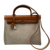 エルメス HERMES エールバッグMM □E刻 エクリュ/ゴールド シルバー金具 トワル/レザー レディース ショルダーバッグ