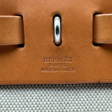 エルメス HERMES エールバッグMM □E刻 エクリュ/ゴールド シルバー金具 トワル/レザー レディース ショルダーバッグ