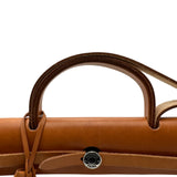 エルメス HERMES エールバッグMM □E刻 エクリュ/ゴールド シルバー金具 トワル/レザー レディース ショルダーバッグ