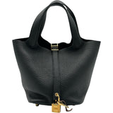 エルメス HERMES ピコタンロックPM Y刻印 ブラック ゴールド金具 トリヨンクレマンス レディース ハンドバッグ