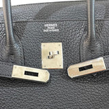 エルメス HERMES バーキン35 □L刻 ブラック シルバー金具 トリヨン ユニセックス ハンドバッグ