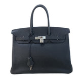 エルメス HERMES バーキン35 □L刻 ブラック シルバー金具 トリヨン ユニセックス ハンドバッグ