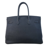 エルメス HERMES バーキン35 □L刻 ブラック シルバー金具 トリヨン ユニセックス ハンドバッグ
