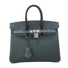 エルメス HERMES バーキン25 K刻 ヴェールマングローブ ヴェールアマンド ブラック シルバー金具 エプソン レディース ハンドバッグ