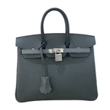 エルメス HERMES バーキン25 K刻 ヴェールマングローブ ヴェールアマンド ブラック シルバー金具 エプソン レディース ハンドバッグ