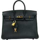 エルメス HERMES バーキン25 C刻印 ブラック ゴールド金具 トゴ レディース ハンドバッグ
