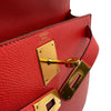 エルメス HERMES ケリー28 外縫い X刻 ローズジャイプール ゴールド金具 エプソン レディース ショルダーバッグ