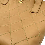 シャネル CHANEL ワイルドステッチ ハンドバッグ A18126 8番台 ベージュ ゴールド金具 ラムスキン レディース トートバッグ
