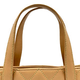 シャネル CHANEL ワイルドステッチ ハンドバッグ A18126 8番台 ベージュ ゴールド金具 ラムスキン レディース トートバッグ