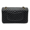 シャネル CHANEL マトラッセ25 Vステッチ A01112 31番台 ブラック ゴールド金具 キャビアスキン レディース ショルダーバッグ