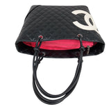 シャネル CHANEL カンボンライントート　ラージ A25169 ブラック・ホワイト ラム レディース トートバッグ