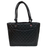 シャネル CHANEL カンボンライントート　ラージ A25169 ブラック・ホワイト ラム レディース トートバッグ