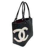 シャネル CHANEL カンボンライントート　ラージ A25169 ブラック・ホワイト ラム レディース トートバッグ