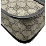 グッチ GUCCI GGプラス シェリーラインメッセンジャーバッグ 211130 ブラウン コーティングキャンバス/レザー レディース メッセンジャーバッグ