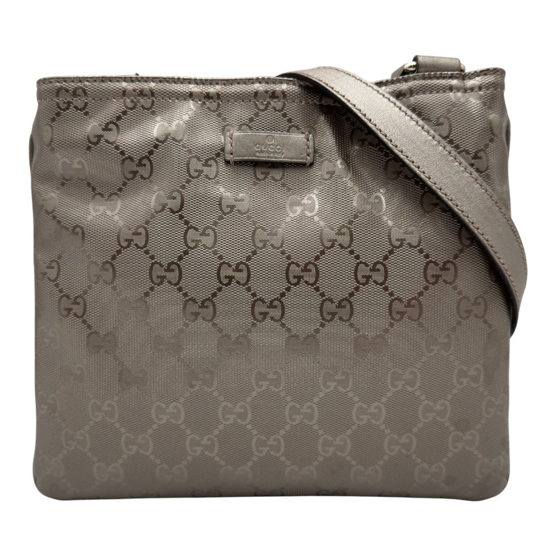 GUCCI レザー 2way ハンドバッグ ショルダーバッグ メタリックグレー グッチ GUCCI GGインプリメ ショルダーバック 201538 メタリック