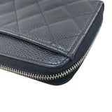 シャネル CHANEL マトラッセ ロングジップウォレット AP0242 ブラック/シルバー金具 キャビアスキン レディース 長財布