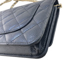 シャネル CHANEL マトラッセ チェーンウォレット AP0250 ブラック ゴールド金具 キャビアスキン レディース ショルダーバッグ