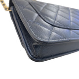 シャネル CHANEL マトラッセ チェーンウォレット AP0250 ブラック ゴールド金具 キャビアスキン レディース ショルダーバッグ