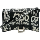 バレンシアガ BALENCIAGA アワーグラスミニベルトバッグ 610460 ブラック/ホワイト レザー レディース ウエストバッグ