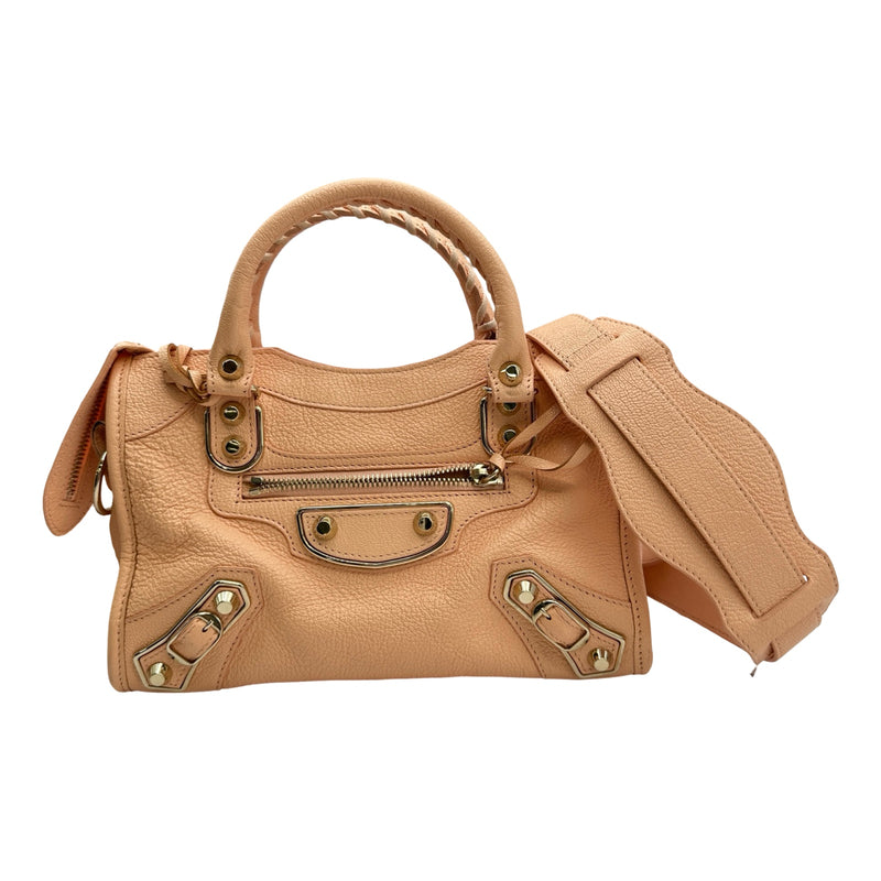 ヴィンテージ BALENCIAGA バレンシアガ シティバッグ ピンク ゴールド バレンシアガ BALENCIAGA クラシックミニシティ 300295 ピンクベージュ