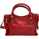 バレンシアガ BALENCIAGA クラシックメタルエッジミニシティ 390160 レッド レザー レディース ハンドバッグ