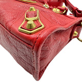 バレンシアガ BALENCIAGA クラシックメタルエッジミニシティ 390160 レッド レザー レディース ハンドバッグ