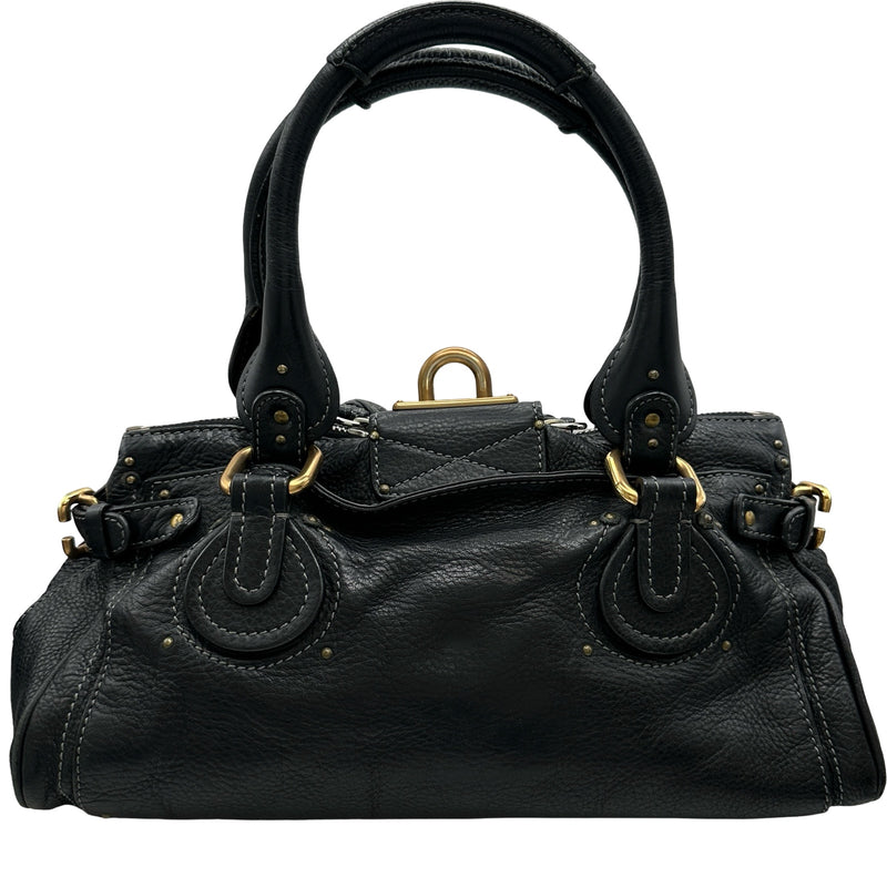 クロエ Chloe パディントンミディアム ブラック レザー レディース