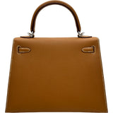 エルメス HERMES ケリー25 外縫い K刻印 ゴールド シルバー金具 エプソン レディース ショルダーバッグ