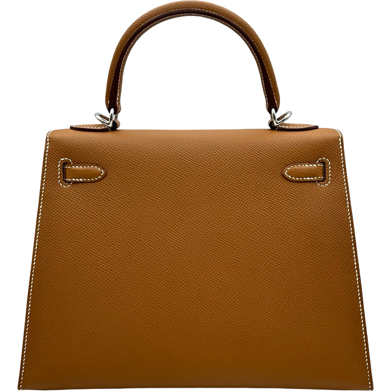 エルメス HERMES ケリー25 外縫い K刻印 ゴールド シルバー金具
