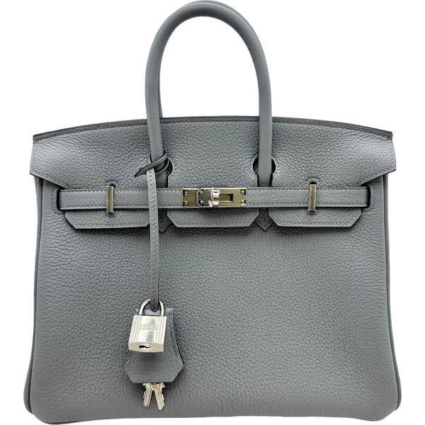 エルメス HERMES バーキン25 K刻印 ブルーグラシエ シルバー金具 トゴ