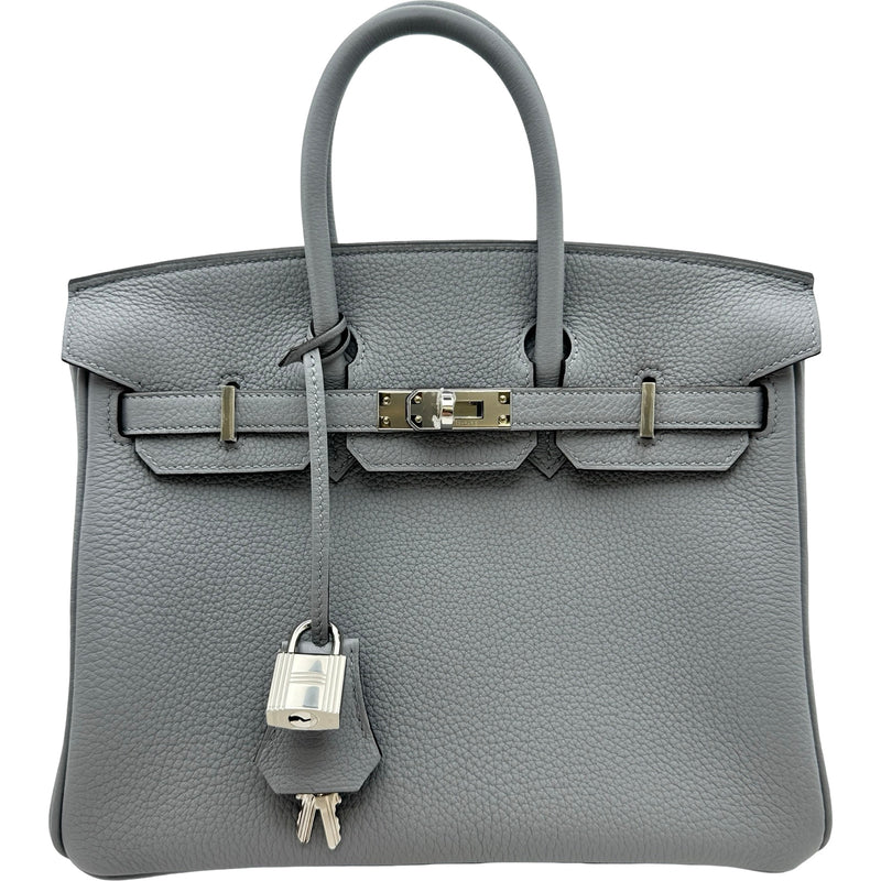 エルメス HERMES バーキン25 K刻印 ブルーグラシエ シルバー金具 トゴ