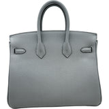 エルメス HERMES バーキン25 K刻印 ブルーグラシエ シルバー金具 トゴ レディース ハンドバッグ