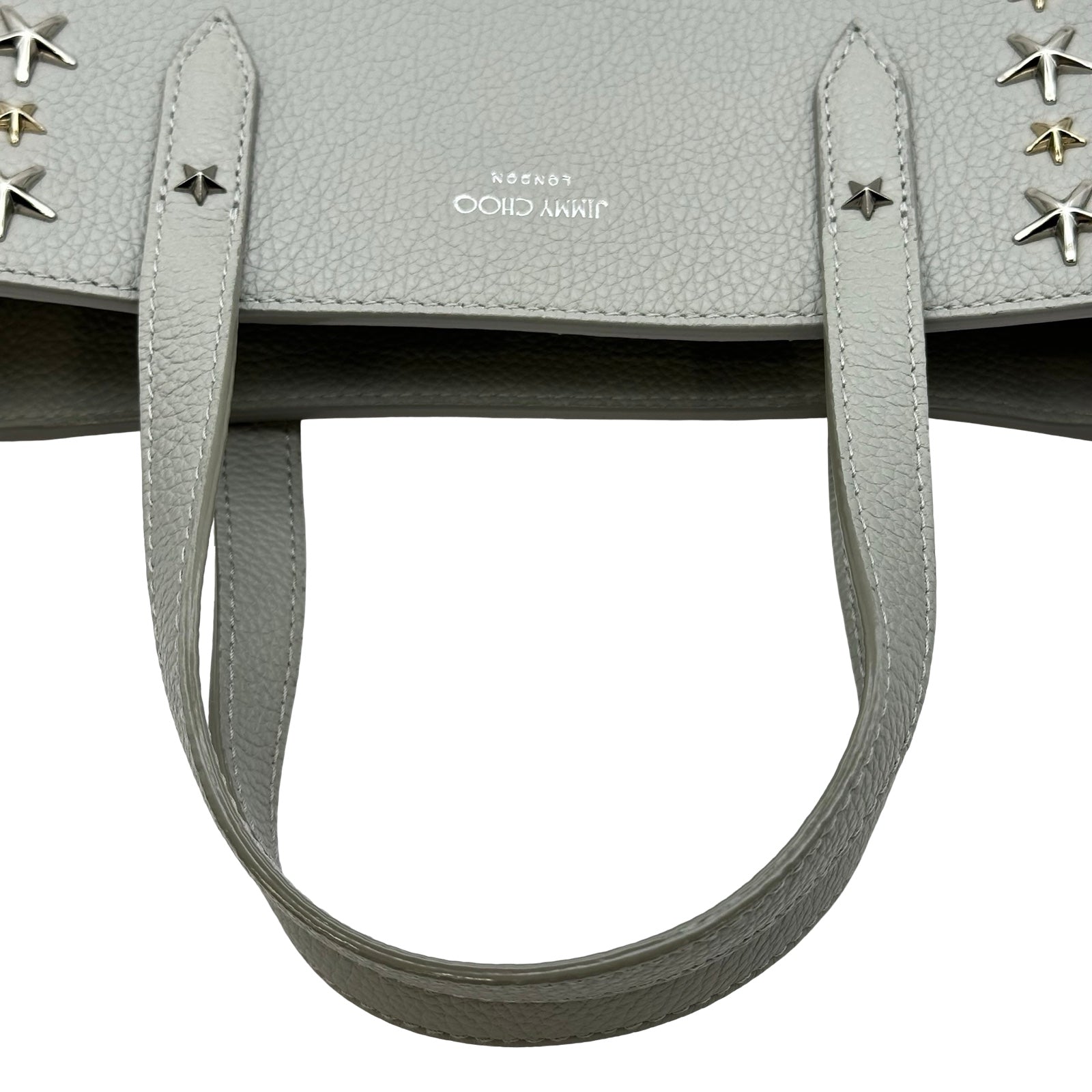ジミーチュウ JIMMY CHOO ペガシスタッズ2WAYバッグ グレー レザー