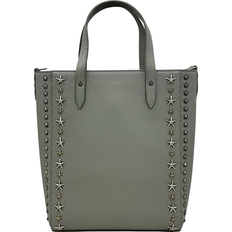 ジミーチュウ JIMMY CHOO ペガシスタッズ2WAYバッグ グレー レザー