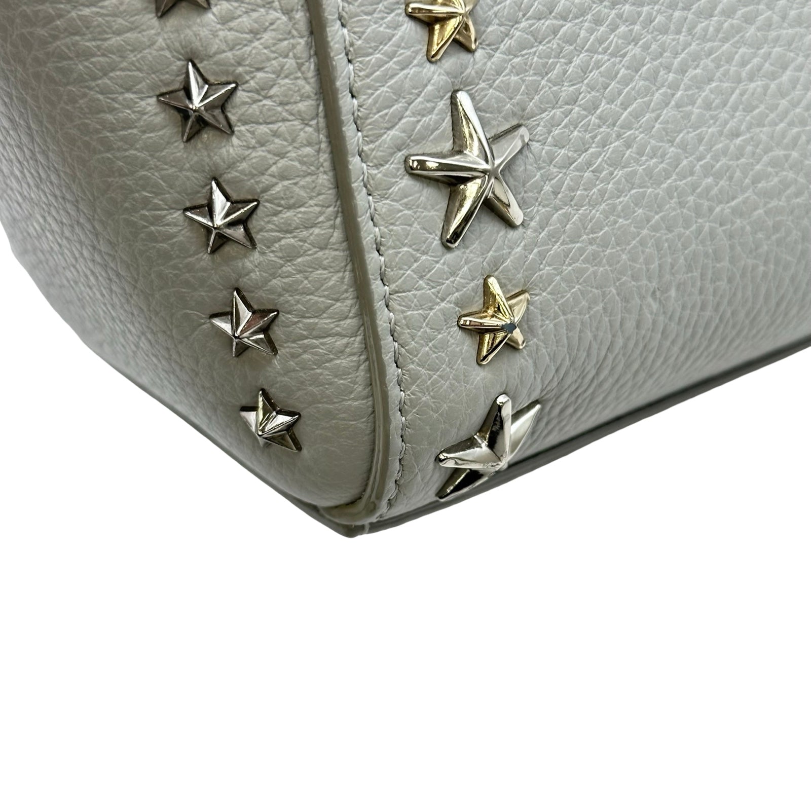 ジミーチュウ JIMMY CHOO ペガシスタッズ2WAYバッグ グレー レザー