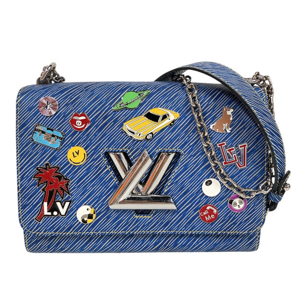ルイ・ヴィトン LOUIS VUITTON ツイストMM M54865 ブルー シルバー金具