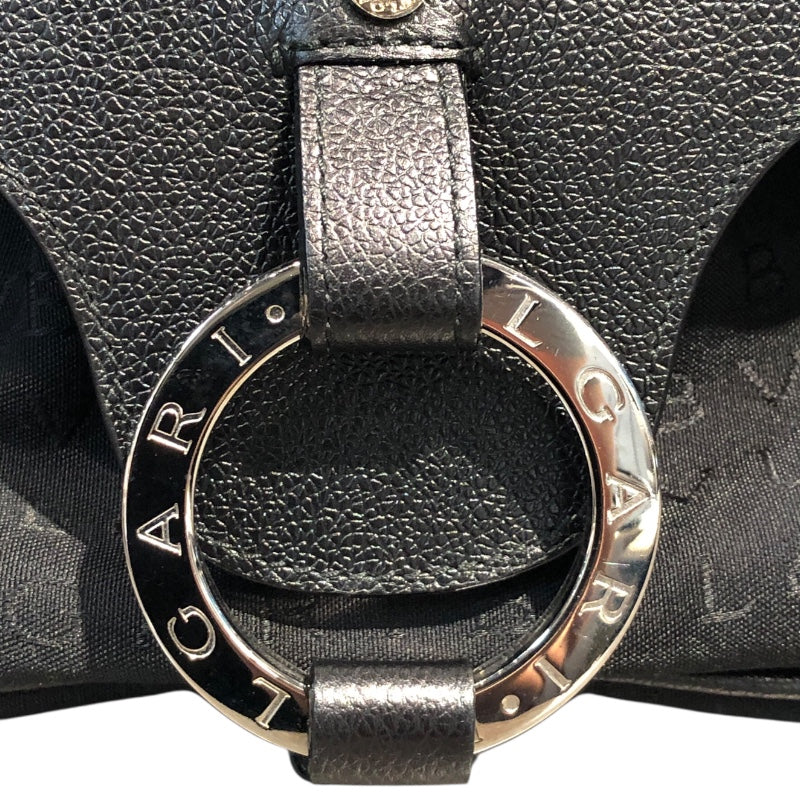 ブルガリ BVLGARI ロゴマニアハンドバッグ ブラック/シルバー金具
