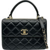 シャネル CHANEL トレンディCC トップハンドルバッグ A92236 26番台 ブラック ゴールド金具 ラムスキン レディース ハンドバッグ
