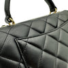 シャネル CHANEL トレンディCC トップハンドルバッグ A92236 26番台 ブラック ゴールド金具 ラムスキン レディース ハンドバッグ