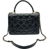 シャネル CHANEL トレンディCC トップハンドルバッグ A92236 26番台 ブラック ゴールド金具 ラムスキン レディース ハンドバッグ